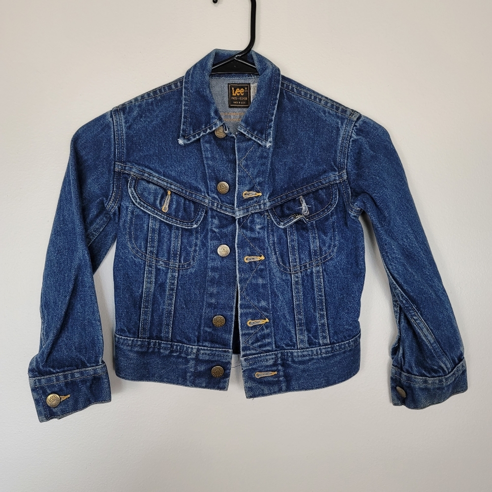 Vintage Lee Denim Kids Jacket 8 Harley Davidson - Picture 2 of 7